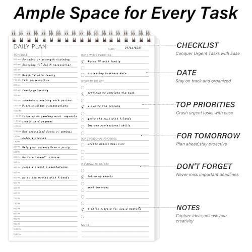 3PC Daily Shedule Planner Half-Hourly Personal Organizer 6.5"x 9.8" - color: 3 PCS White-Hourly-L