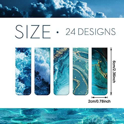 Zonon 24 Pcs Ocean Magnetic Bookmarks Clips for Classroom Students Teachers - style: Ocean