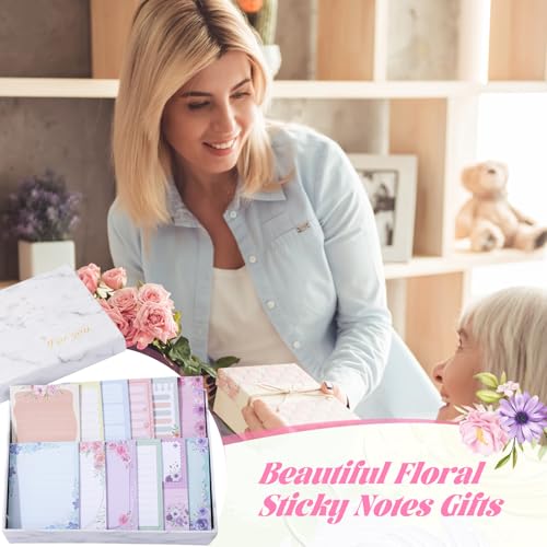 Chiisong 12 Pads Cute Sticky Notes Flower Sticky Notes - style: Floral