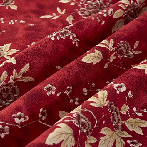 Wake In Cloud - Floral Pillow Cases, Vintage Flowers Toile Coquette Pattern Printed, Set of 2 Soft Pillowcases Pillow Shams Covers, Red, Standard Size 20x26 Inches - size: Standard (20"x26")