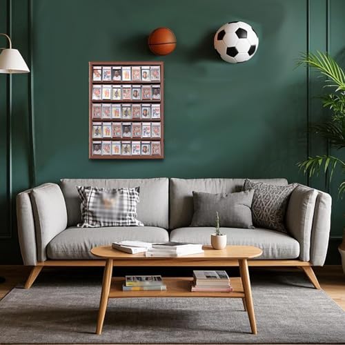 VERANI 35 Graded Sports Baseball Card Display Case Wall Mount Walnut - size: Large-Vertical-Walnut-Blacklock