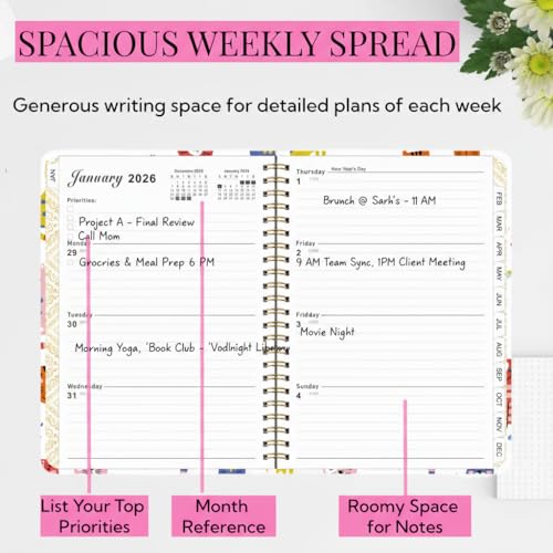 2026-2027 Academic Planner Weekly and Monthly, A5 Agenda July 26 - June 27 - color: Light Pink