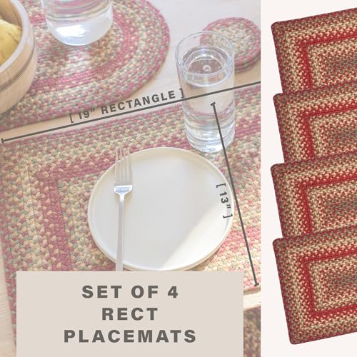 Homespice Cider Barn Jute Braided Placemats, Rect 13x19 Set of 4 - color: Cider Barn