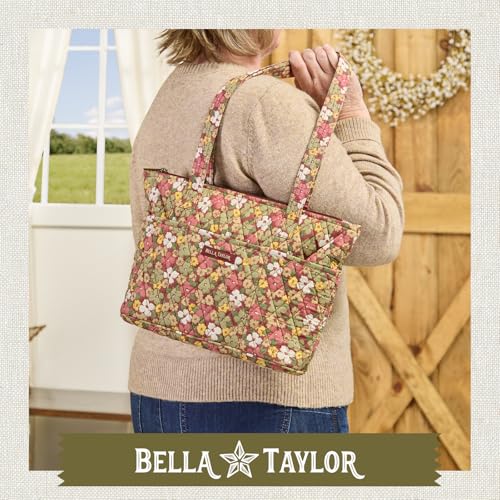 Bella Taylor Small Tote, Quilted Shoulder Bag for Women - color: Autumn Garden