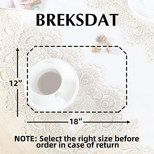 Lace Placemats Set of 2 Washable Off White 12x18inch - color: Dandelion, size: 2pcs