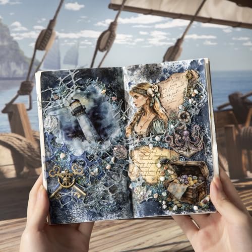 120 Pcs Vintage Pirate PET Stickers for Scrapbook Journaling - color: Maritime Travel