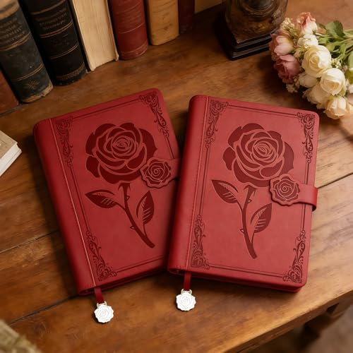 Aocii leather Journal for Women, A5 lined Daily Journals Notebook - color: burgundy