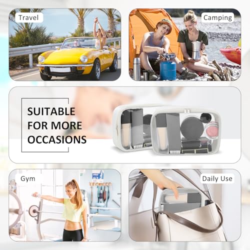 Moyad TSA Approved Toiletry Bag Clear Quart Size Travel Bags Makeup Bag - color: Beige, size: 1 Pack