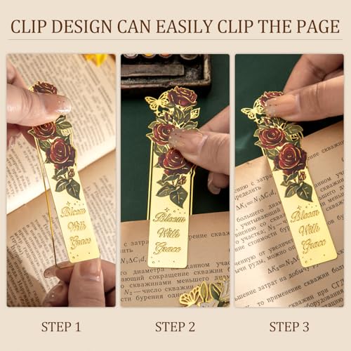 8 Pieces Metal Clip Bookmarks, Golden Hollow Floral Bookmark Monet Oil Painting Theme Book Mark Birthday Funny Art Gifts for Women Book Lovers Writers Readers Children Teens Men - style: 8Pcs Flower Clip