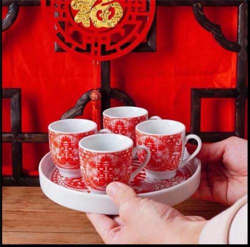 Chinese Wedding Tea Gift Set Service Bride and Groom (Double Happiness S) - color: Double Happiness S