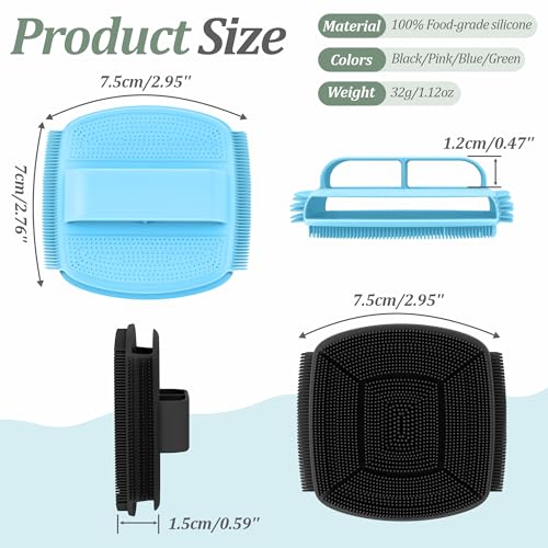 Upgrade Silicone Face Scrubber 2PCS, Soft Facial Cleansing Brush with Unique Side-Bristle Design, Manual Face Brush with Finger-Grip Handle for Gentle Exfoliating & Deep Cleansing(Black+Blue) - color: Black+blue