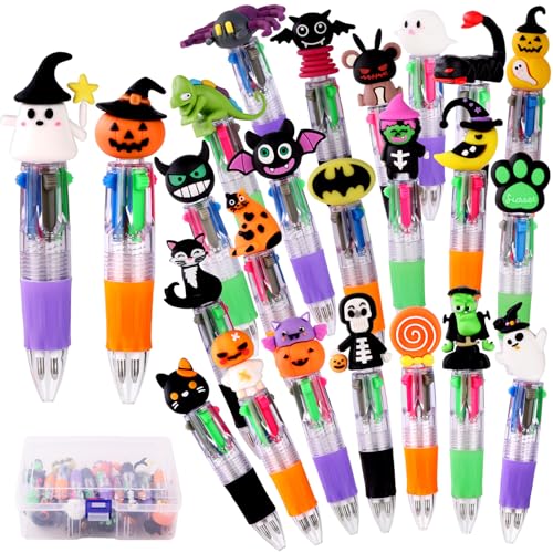 24PCS Halloween Fun Pens Mini Multicolor 4-in-1 Party Favors Pens - style: Halloween-24pcs