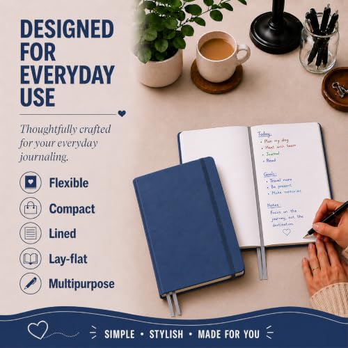 Eccolo Cool Jazz Hardbound Writing Journal, 192-Page Lined Paper, Lay-Flat - color: Eggplant, size: Medium - (6-x-8.5 Inches)