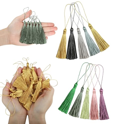 BEL AVENIR 46pcs 5" Silky Floss Carft Tassel Keychain Tassel-Light Blue - color: Light Blue, size: 46pcs