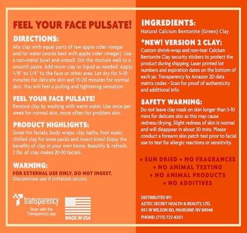 Aztec Secret - Indian Healing Clay 10oz Jar - Deep Pore Cleansing Facial & Body Mask – The Original 100% Natural Calcium Bentonite Clay - size: 10 Ounce (Pack of 1)