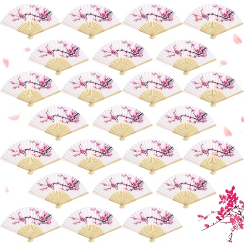 Unittype 24 Pcs Floral Folding Hand Fans for Women, Handheld Fans, Elegant - style: Elegant Style
