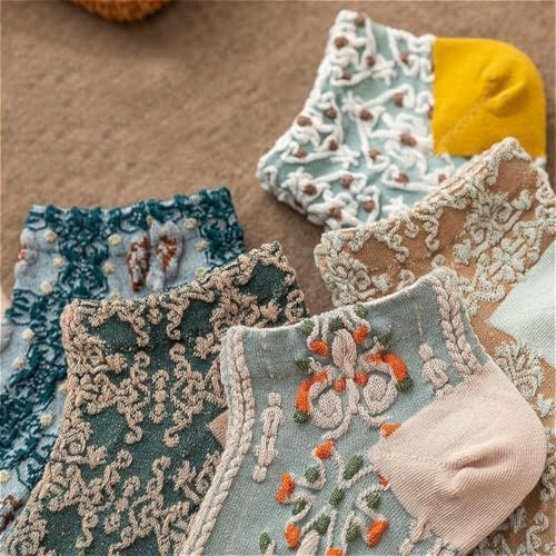 Lavish Lavender Argyle Frill Socks for Women, Dress Socks - color: 5pair-nx2-short