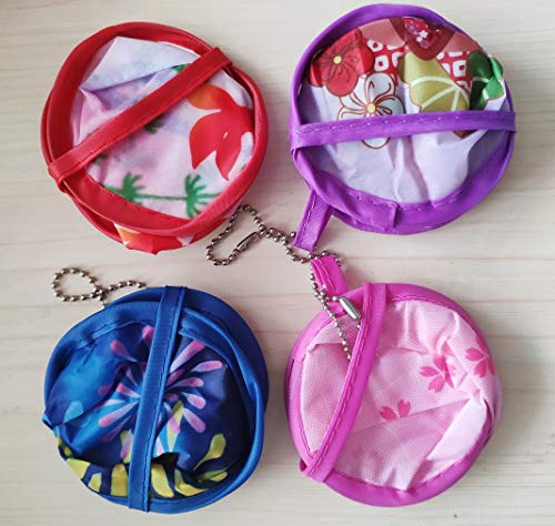 Round Japanese Style Folding Fans Hand Fan for Wedding Party and Personal Decoration, Set of 4, Random Color