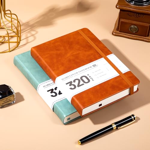 CAGIE Journal Notebook for Women Men Leather Journaling Diary Daily, Brown - color: Brown, style: Lined A5
