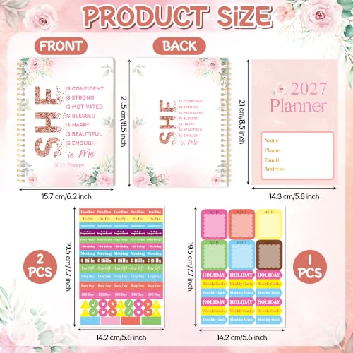 Xqumoi 2027 A5 Planner Self-Love Positive Weekly and Monthly Planner Gift - color: Girl Affirmation 2027, size: A5