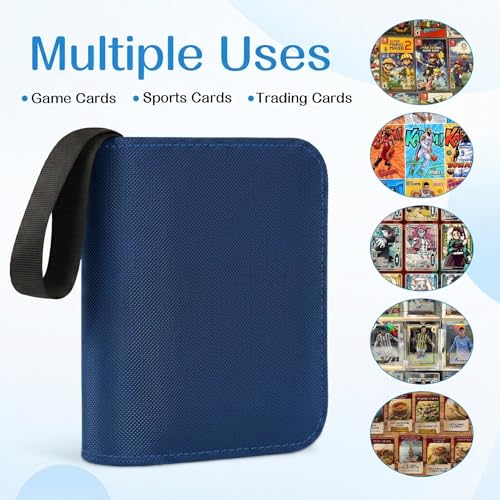 1 Pocket Card Binder–Collectible Trading Card Album,Single Card Holder with 20 Pages,Holds 40 Cards, Side-Loading Mini Binder for TCG,MTG,Sports,Baseball,Football, Small Sports Card Book,Royal Blue - color: Royal Blue
