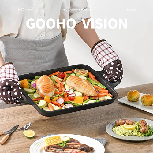 S·KITCHN Nonstick Grill Pan, Induction Stove Top Grill Plate, Glass Grilling Pan for Indoor, Gas Range Grill Panel/Skillet - size: 13 × 10.6 IN
