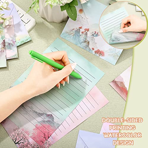 TaoBary 160 Pcs Ink Painting Stationery Paper and Envelopes Set - size: 5.5 x 8.25 Inch, style: Ink Painting