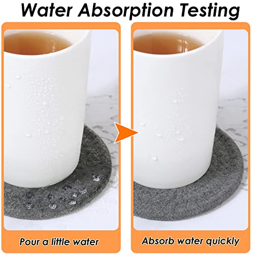 Lezmarket 10 Pcs Absorbent Drinks Coasters with Holder, 5 Colors Coasters for Drinks Absorbent, Minimalist Cotton Woven Coaster Set for Home Decor Tabletop Protection Suitable for All Cups, 4.3 inch