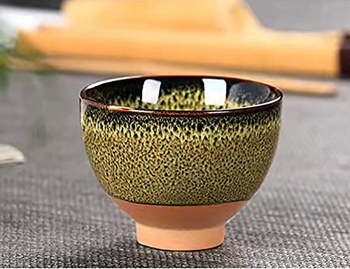 Chinese Ceramic Kung Fu Tea Set of 6, Japanese Tea Cup, Sake Cup, Ceramic Tea Set (Dark Yellow) - color: Dark Yellow