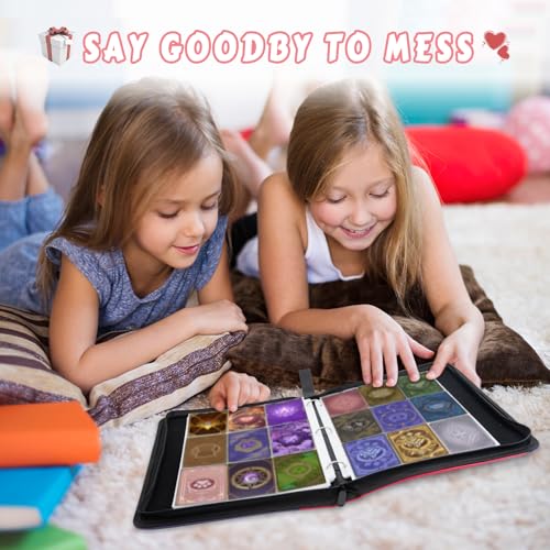 Cat 9 Pocket Card Binder for Girls - Cute Cat Trading Card Binder 9 Pocket, Girls Flower Cats Cards Collection Holder 900 Pockets, Zippered Trading Cards Folder for Girl Collection Organizer - color: Flowers Black Cat, size: 900 Pockets