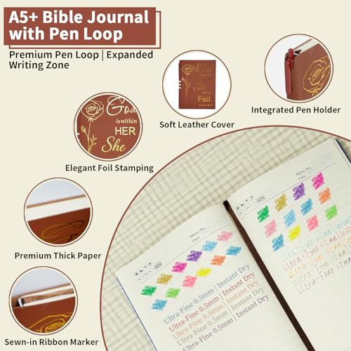 25 PCS Bible Study Supplies Kit, Large Capacity Canvas Tote Bag for Women Organizer, Bible Highlighters and Quick Dry Pens No Bleed Through Tabs, Christmas Christian Gifts for Women Mom Friends - color: Khaki
