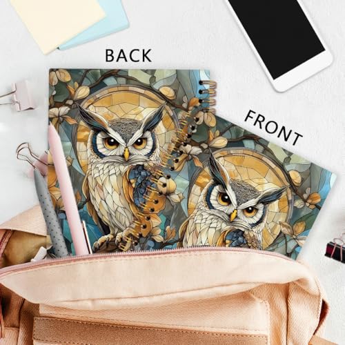 nvucamd Vintage Owl Spiral Notebook, Aesthetic Colorful Journal Notebook, Owl Lovers Gifts Journaling Notebooks for Women Men, Night Animal Gifts Office Supplies, 5.5x8.3Inch - color: owl