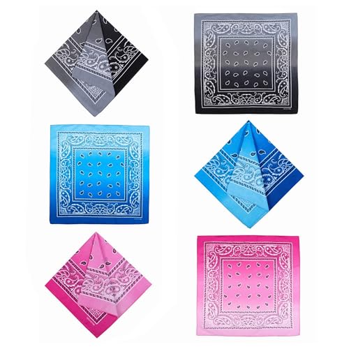 Bycc Bynn Large Soft Cotton Bandanas Pack for Men & Women 22 x 22 inches - color: S- 3 Pack-gradient 2