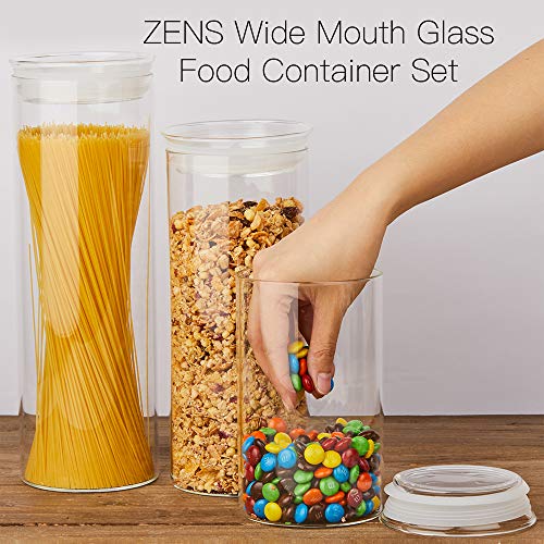 ZENS Glass Jars with Airtight Lid Set of 2, 37oz Kitchen Storage Jars - size: 8-37oz 2Pack