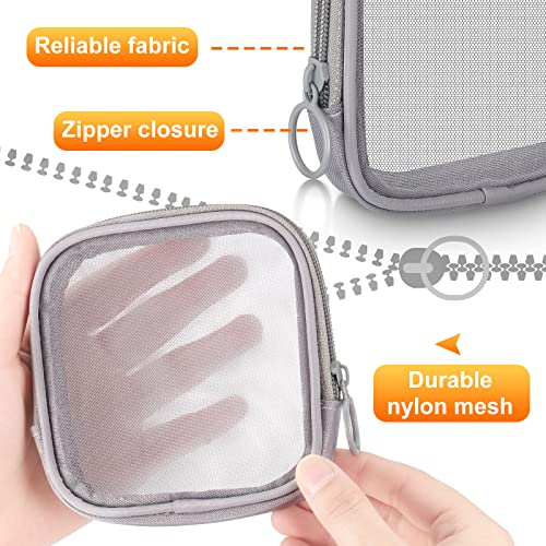Weewooday 4Pcs Mesh Makeup Bag, Black, Gray, Small, Classic - color: Black, Gray, size: Small, style: Classic
