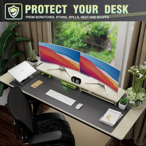 K KNODEL Extra Large Desk Mat, Leather Mouse Pad (47.2"x23.6", Dark Gray) - color: Dark Gray, size: 47.2" x 23.6"