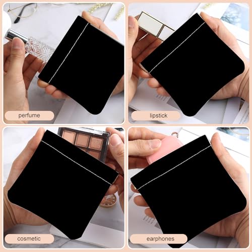 2Pcs PU Leather Small Squeeze Coin Purse Pouch Mini coin Bag Unique And Cute Wallet Cosmetic Bags Change Bag For Women Girls Men （Black - color: Black