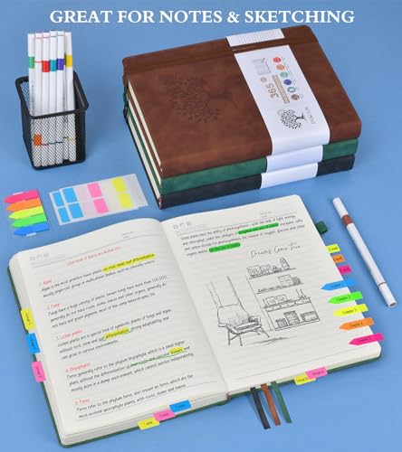 PERCUN B5 Lined Journal Notebook - 365 Page Large Leather Journals for Writing Women Men，Hardcover Notebook with 100Gsm Thick Pages，Daily Diary for Travel, Work，School，College Ruled (7.6" x 10.3") - color: Green, size: B5