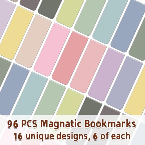 96Pack Magnetic Bookmarks for Reading,Women Men Teacher Book Lovers Gifts - style: Morandi
