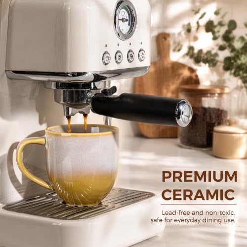 theterra Ceramic Coffee Mugs Set of 6, 12 oz Coffee Cups with Handle - color: Autumn Haze, size: 12 OZ (Set of 6)