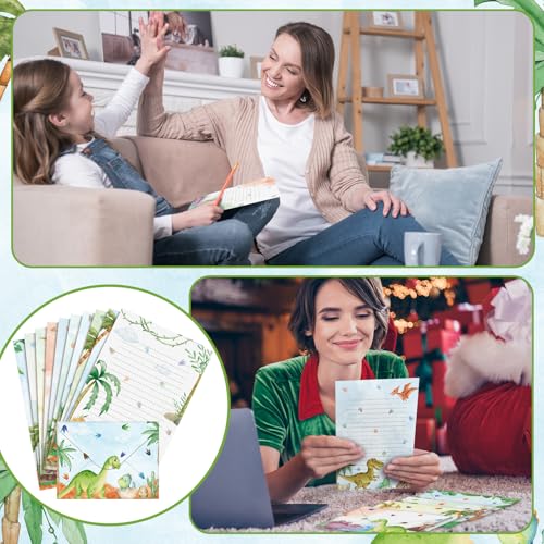 TaoBary 160 Pcs Watercolor Dinosaur Stationery Paper and Envelopes Set - size: 8.25 x5.5 Inch, style: Watercolor Dinosaur