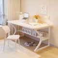 Small Computer Desk 39.3 Inch with Bookshelf White - color: White, size: 39.3" L x 19.7" W x 29.5" H