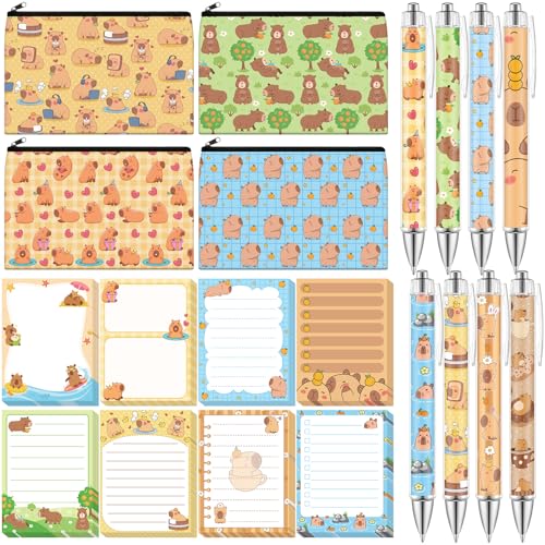Eaasty 20 Pcs Capybara Pen Sticky Note Set with Bags, 3x4 Inch - style: Capybara