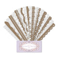 200 Pcs Vintage Brown & White Lace Border Stickers for Scrapbook - style: Brown&White