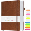College Ruled Notebook 8.5" x 11", 312 Numbered Pages Lined Leather Journal - color: Brown, size: A4