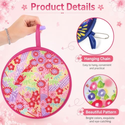 10 Pieces Japanese Foldable Fan, Handheld Compact Cooling Fans - size: 8 inches (open), 3 inches (folded)