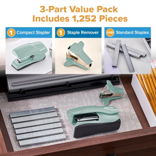 Bostitch Heavy Duty Stapler Value Pack, 40 Sheet Capacity, Sage - color: Green