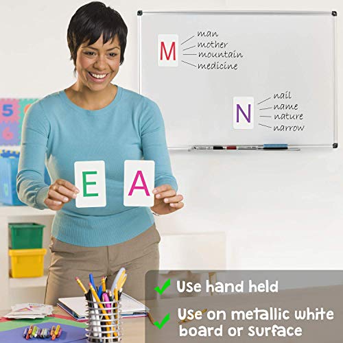 Attractivia Magnetic Big Alphabet ABC Flash Cards - 26 Sturdy Uppercase Large Letters - for Classroom Teachers, Homeschool, ESL, Toddlers 2-4 Years, Kids and Adults - style: Uppercase