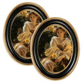 eletecpro 2.5x3.5 Oval Picture Frame with Real Glass Cover, Black, 2-Pack - color: Black, size: 2.5x3.5 Inches