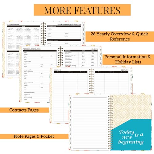 Planner 2026,Jan 2026-Dec 2026 Monthly & Weekly Calendar Planner,A5 Size - color: Orange